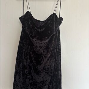 Forever 21 Black Velvet Mini Dress